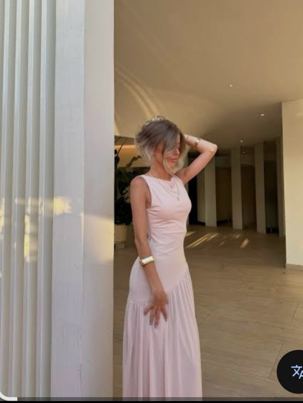 Zara Sleeveless Light Pink Maxi Dress - Picture 3 of 10